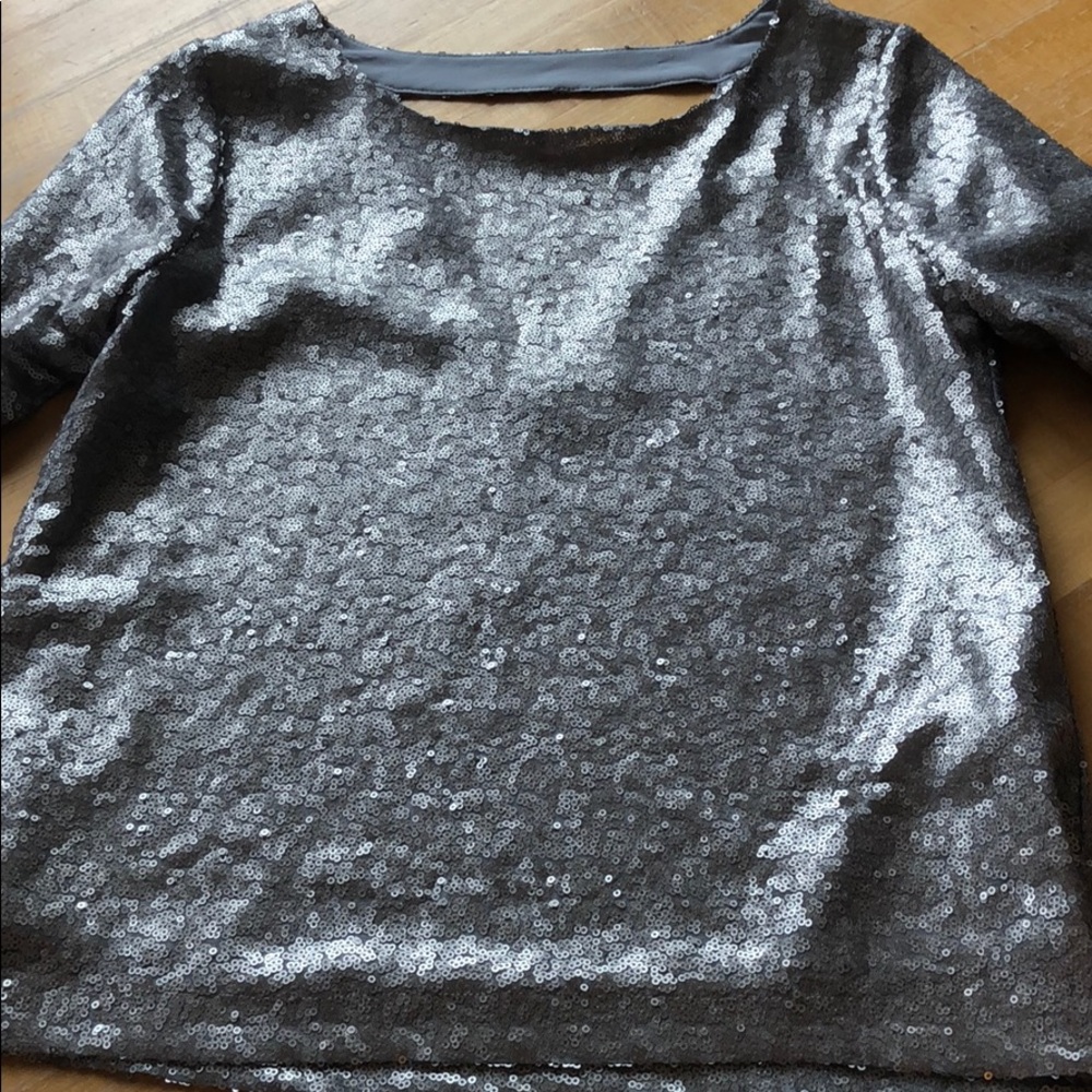Gray Sequin top